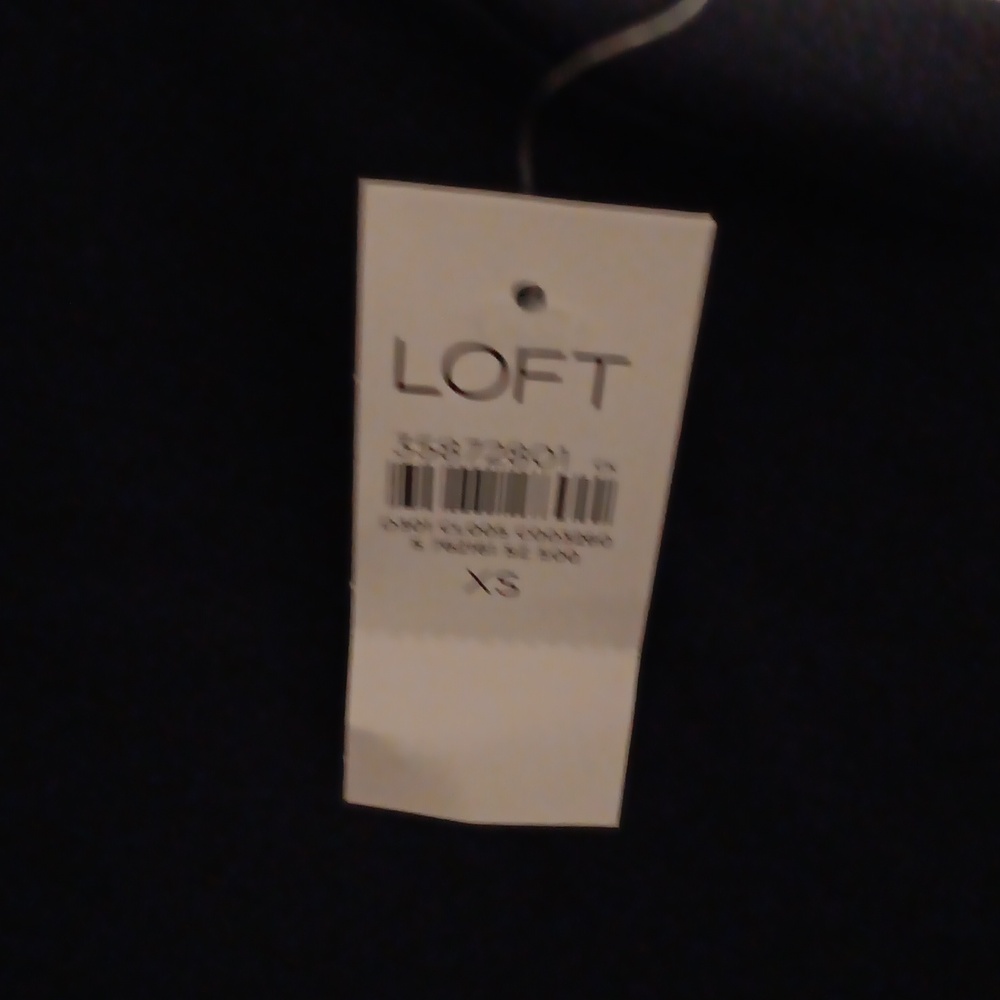 Loft Women's Cozy Quilted Sleeve Sweatshirt Navy Blue Size XS NWT - Picture 4 of 4
